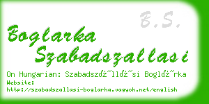 boglarka szabadszallasi business card